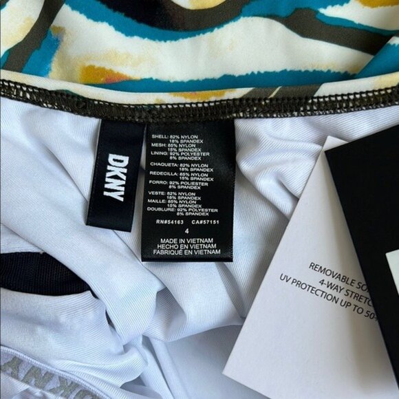 DKNY Swirl Print One Piece Swimsuit - 4 - Picture 5 of 9